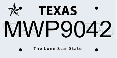MWP9042 Texas License Plate