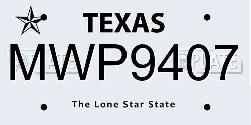 MWP9407 Texas License Plate