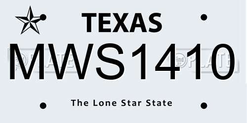 MWS1410 Texas License Plate
