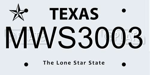 MWS3003 Texas License Plate