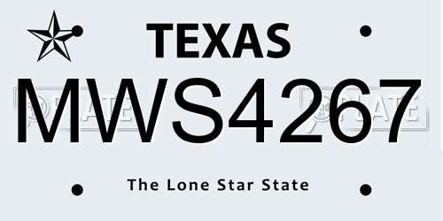 MWS4267 Texas License Plate