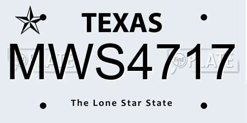 MWS4717 Texas License Plate