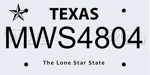 MWS4804 Texas License Plate