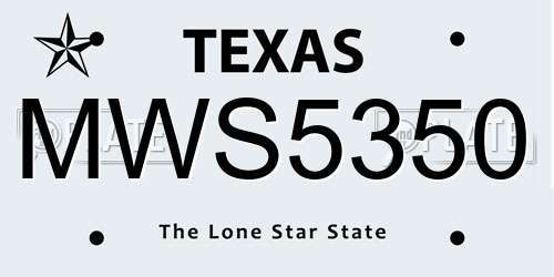 MWS5350 Texas License Plate