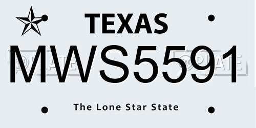 MWS5591 Texas License Plate