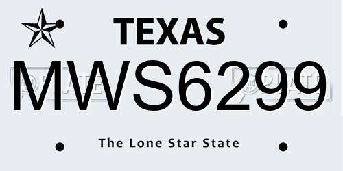 MWS6299 Texas License Plate