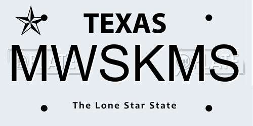 MWSKMS Texas License Plate