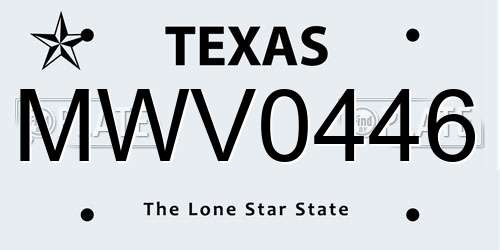 MWV0446 Texas License Plate