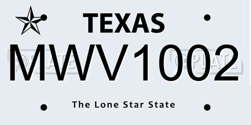 MWV1002 Texas License Plate