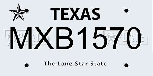 MXB1570 Texas License Plate