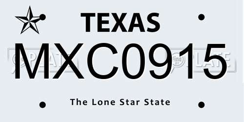 MXC0915 Texas License Plate