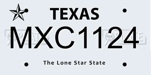 MXC1124 Texas License Plate