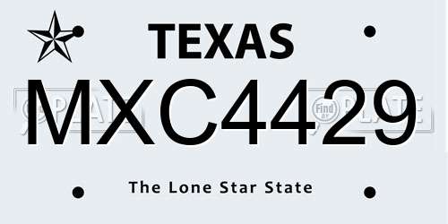 MXC4429 Texas License Plate