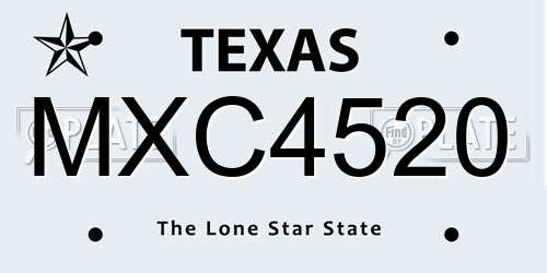 MXC4520 Texas License Plate
