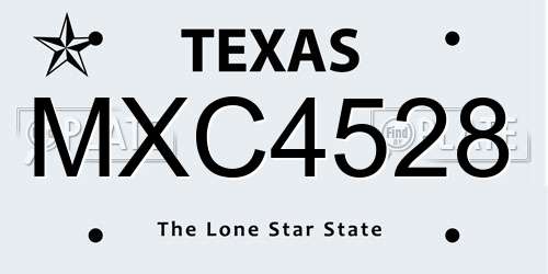 MXC4528 Texas License Plate