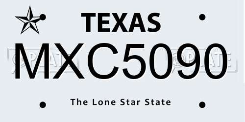 MXC5090 Texas License Plate