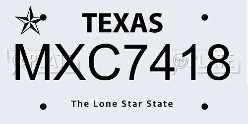 MXC7418 Texas License Plate