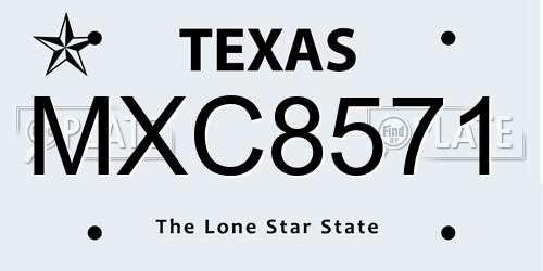 MXC8571 Texas License Plate