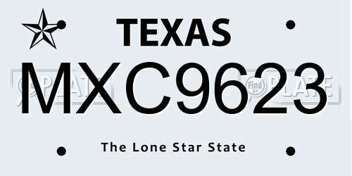 MXC9623 Texas License Plate