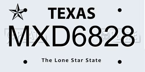 MXD6828 Texas License Plate