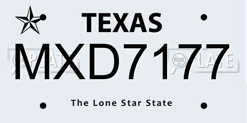 MXD7177 Texas License Plate