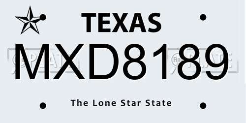 MXD8189 Texas License Plate