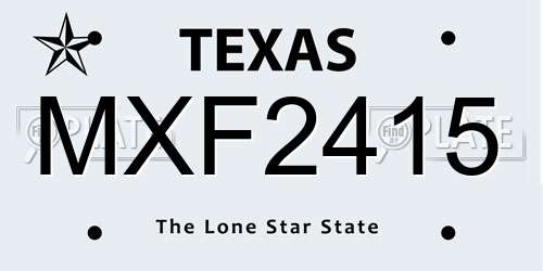MXF2415 Texas License Plate