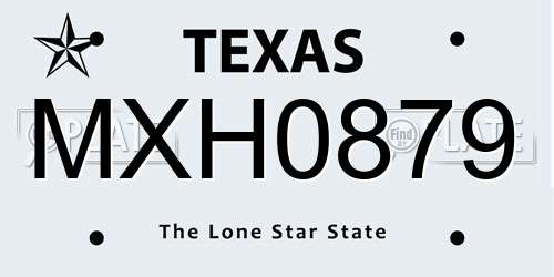 MXH0879 Texas License Plate