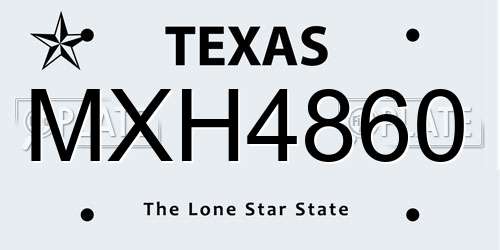 MXH4860 Texas License Plate