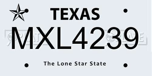 MXL4239 Texas License Plate