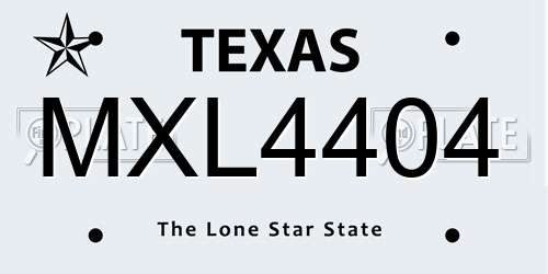 MXL4404 Texas License Plate
