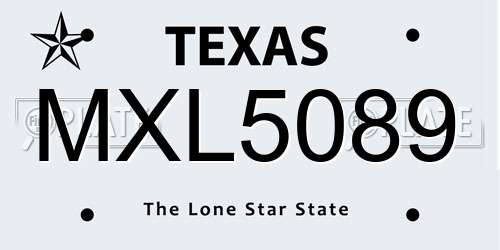 MXL5089 Texas License Plate