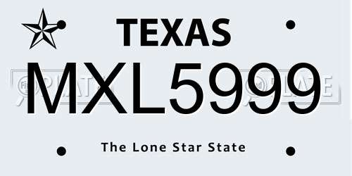 MXL5999 Texas License Plate