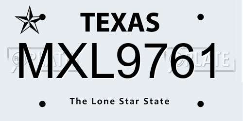 MXL9761 Texas License Plate
