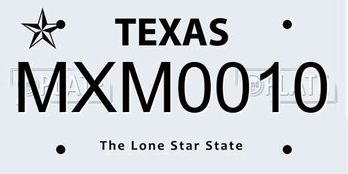 MXM0010 Texas License Plate
