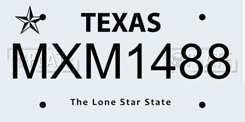MXM1488 Texas License Plate