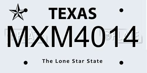 MXM4014 Texas License Plate