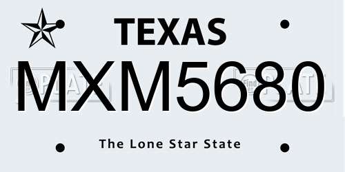 MXM5680 Texas License Plate