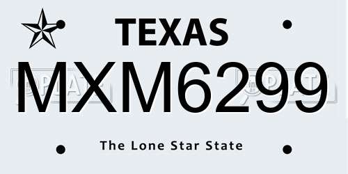 MXM6299 Texas License Plate
