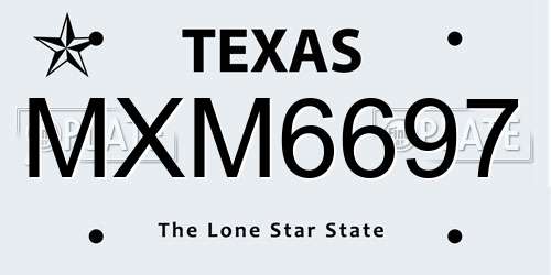 MXM6697 Texas License Plate