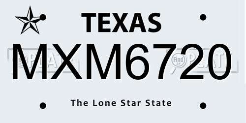 MXM6720 Texas License Plate
