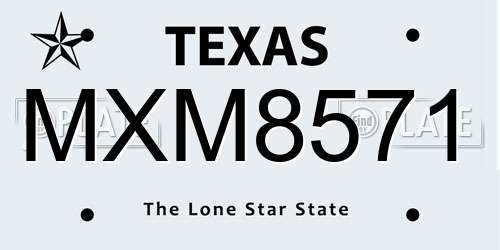 MXM8571 Texas License Plate