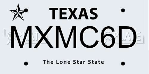 MXMC6D Texas License Plate