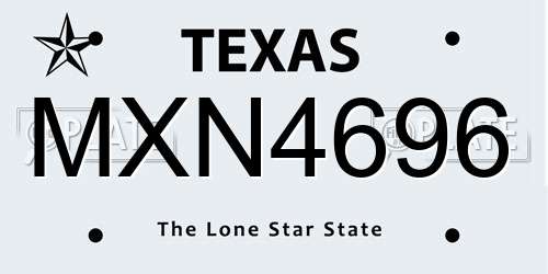 MXN4696 Texas License Plate