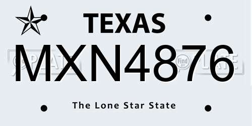 MXN4876 Texas License Plate