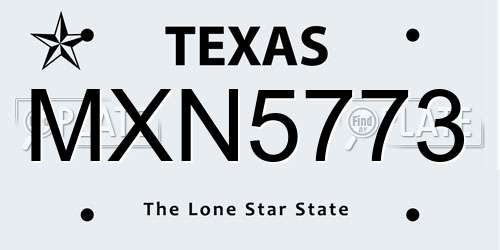 MXN5773 Texas License Plate