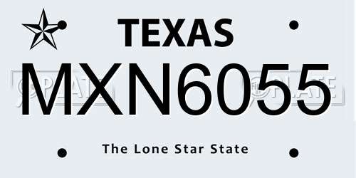 MXN6055 Texas License Plate