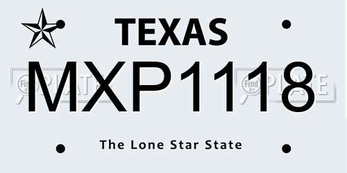 MXP1118 Texas License Plate