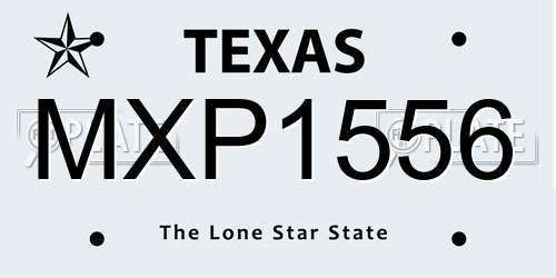 MXP1556 Texas License Plate