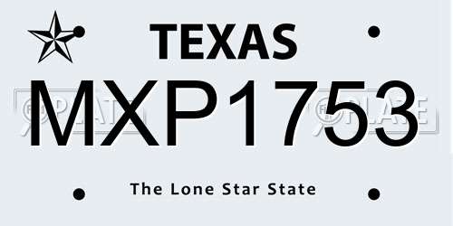 MXP1753 Texas License Plate